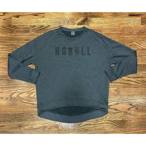 NOBULL Tops - NOBULL Performance Crewneck Spellout Sweatshirt Fleece Grey Women's Sz S